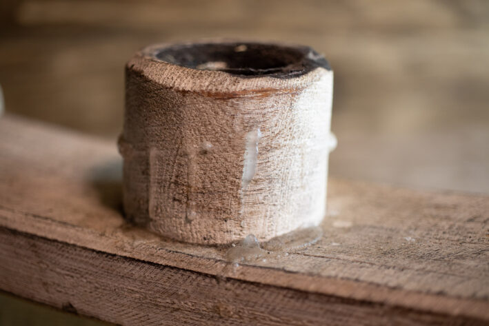 Wood candlestick holder- beach house