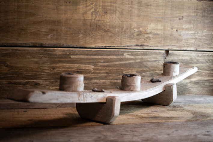 Wood candlestick holder- beach house